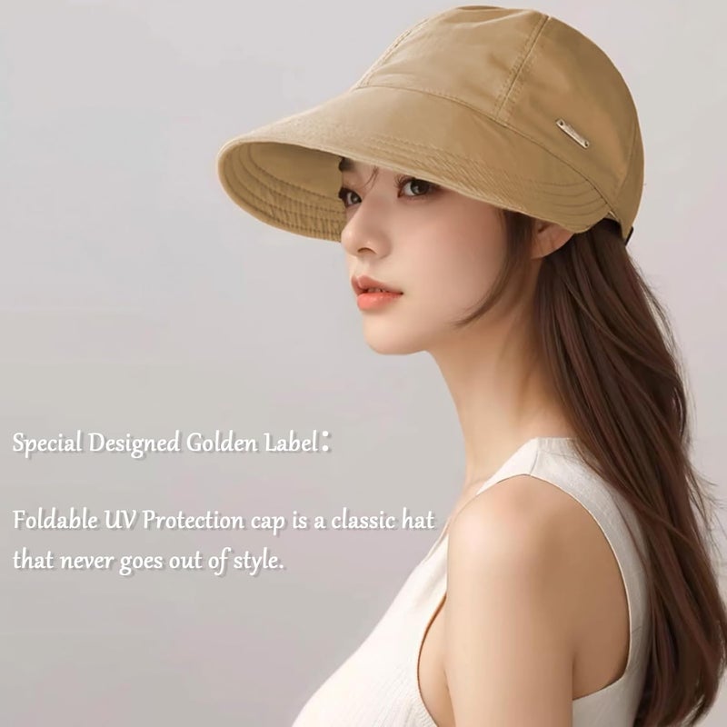 huablo ]UPF 50+Womens Sun Hat UV Protection Hiking Fishing Hats Wide Brim Hat Adjustable Ponytail Packable Sun Cap - Image 2